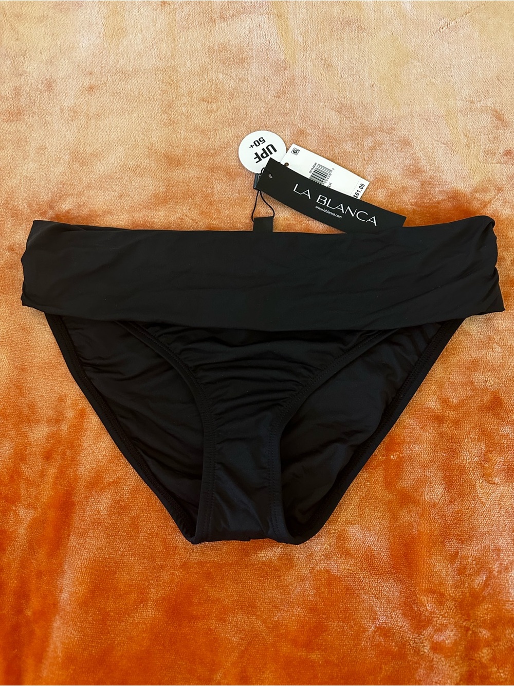 La Blanca Black Fold-Over Bikini Bottom - Women